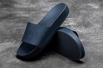 Navy Nobull Ivy Adjustabla Men's Slides | CA U1187Z